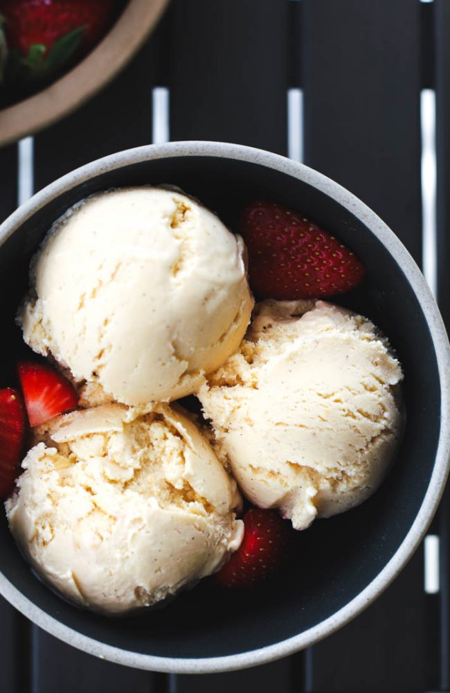 cover photo for recipe no-churn vanilla bean ice cream custard